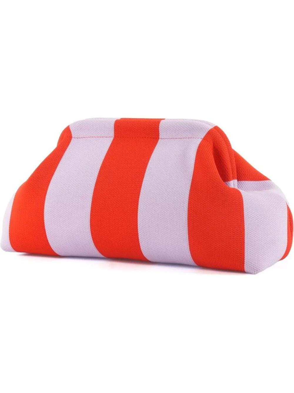 Woman's Red Purple Summer Beach Purse for Vacation Striped Dumpling Bags